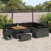vidaXL Σετ Καναπέ Κήπου με μαξιλάρι 12 pcs Μαύρο 100 x 100 x 71 cm