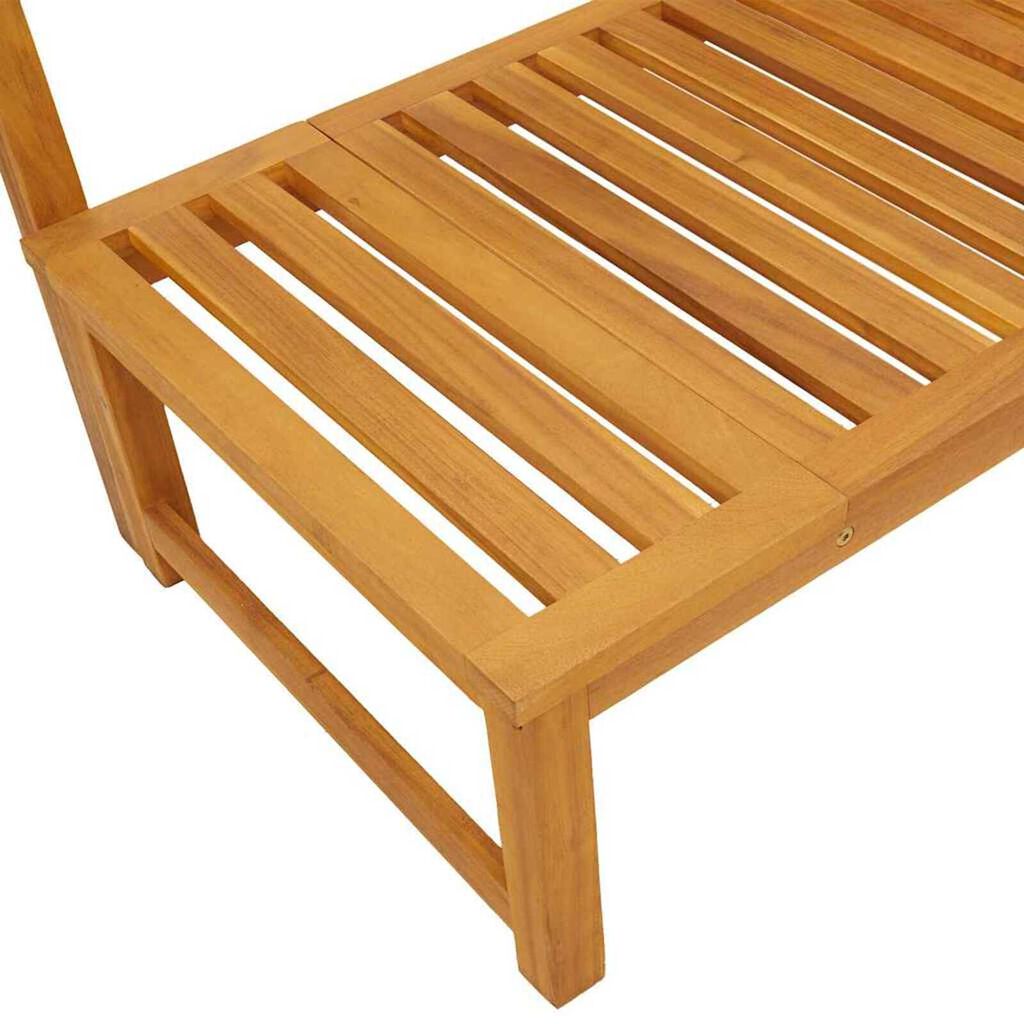 vidaXL Ξαπλώστρα 1-πρόσωπο Καφέ 200 x 57 x 75εκ Μασίφ ξύλο ακακίας