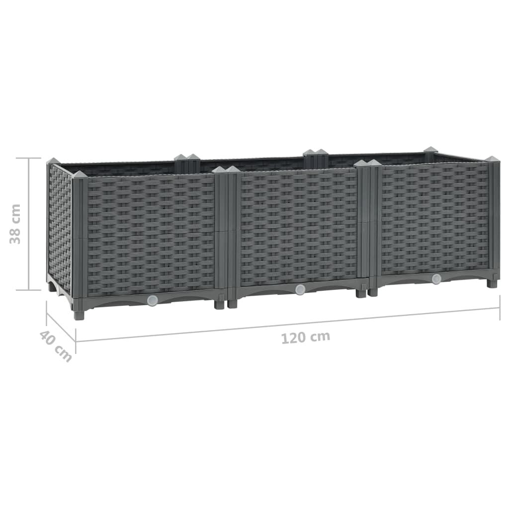 vidaXL Ζαρντινιέρα 120 x 40 x 38 εκ. από Πολυπροπυλένιο