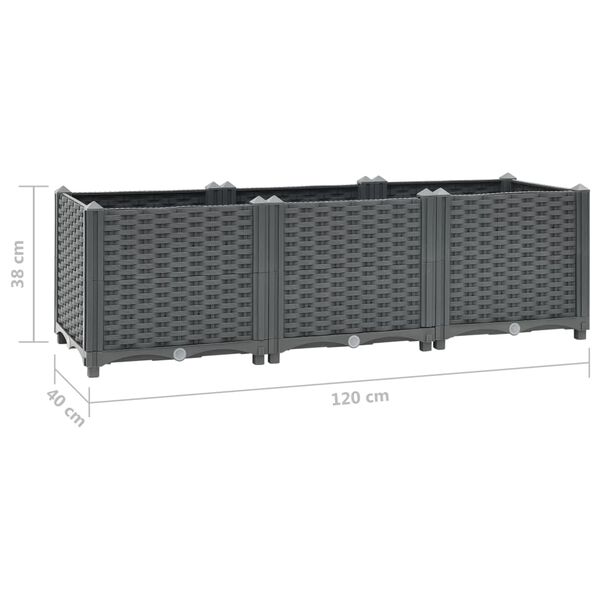 vidaXL Ζαρντινιέρα 120 x 40 x 38 εκ. από Πολυπροπυλένιο
