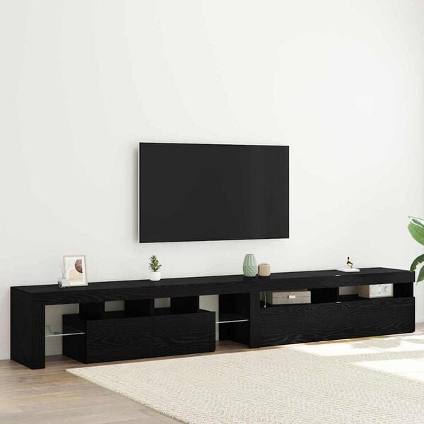 vidaXL Ντουλάπι TV 2 pcs Μαύρη Οξυά 260 x 37 x 40 εκ