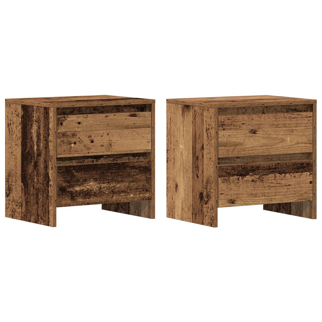 vidaXL Κομοδίνο 2 τεμ Παλιό Ξύλο 45x34x44,5 εκ Επεξεργασμένο Ξύλο