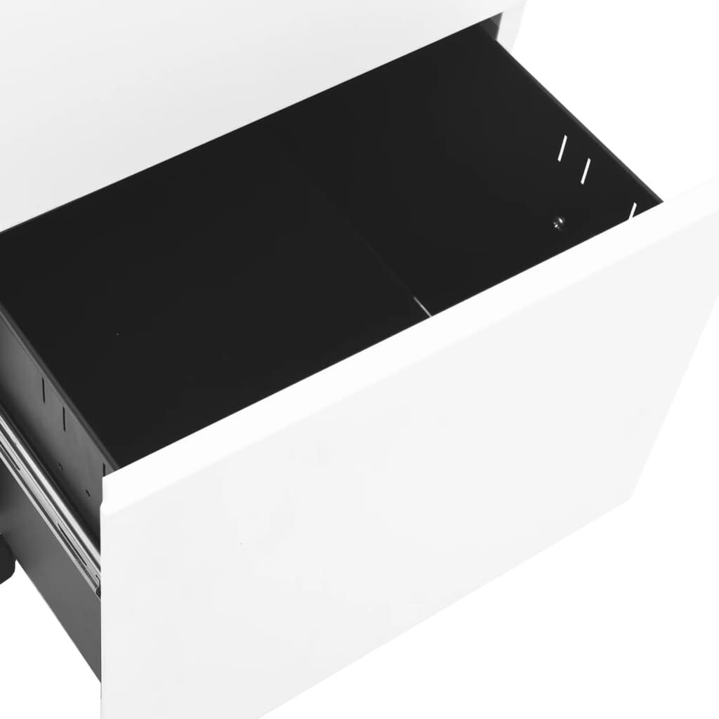 vidaXL Αρχειοθήκη Φορητή Λευκή 39 x 45 x 67 εκ. Ατσάλινη