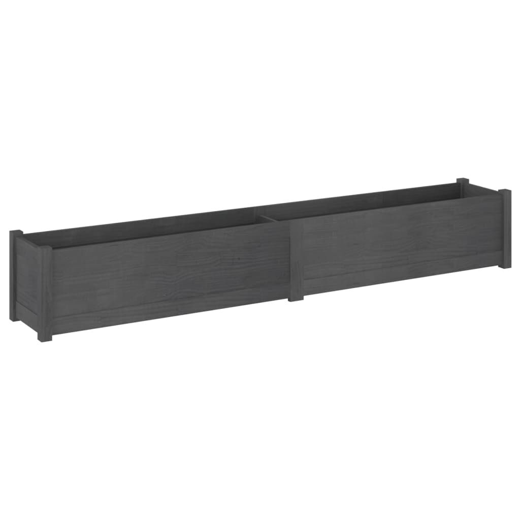 vidaXL Ζαρντινιέρα Γκρι 200 x 31 x 31 εκ. από Μασίφ Ξύλο Πεύκου