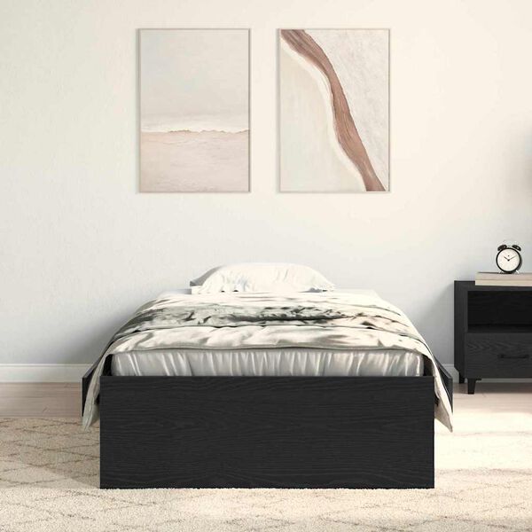 vidaXL Κρεβάτι με Συρτάρια Μαύρη δρυς 90 x 200 cm Επεξεργασμένο ξύλο