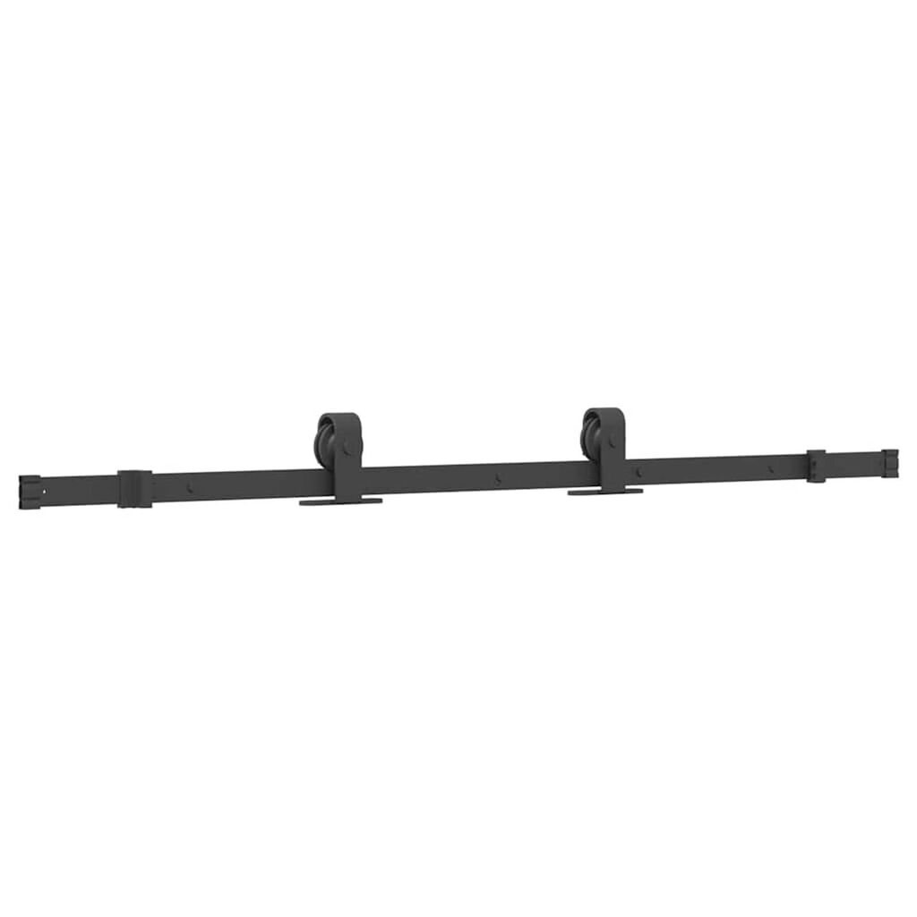 vidaXL Συρόμενη πόρτα με σετ υλικού Μαύρο 76x205 cm γυαλί μετριασμένο