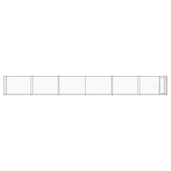 vidaXL Κλουβί Σκύλου με Πόρτα Γκρι 12x2x1,5 μ. Γαλβανισμένος Χάλυβας