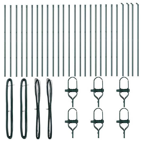 vidaXL Στύλος Περιφράξεων 26 pcs Πράσινο 3,2 x 3,2 x 150 εκ Ατσάλι