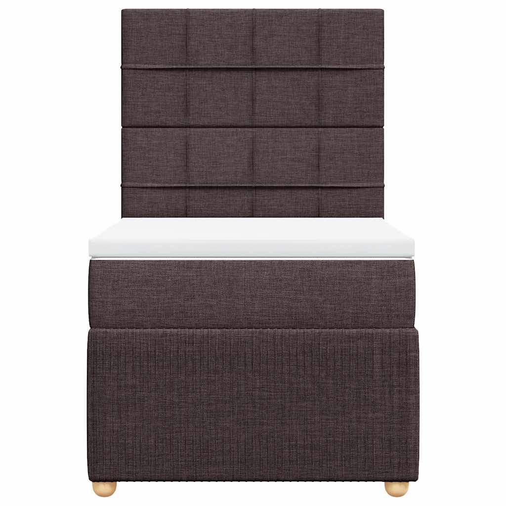 vidaXL Κρεβάτι Boxspring με Στρώμα Σκούρο Καφέ 80x200 εκ. Υφασμάτινο