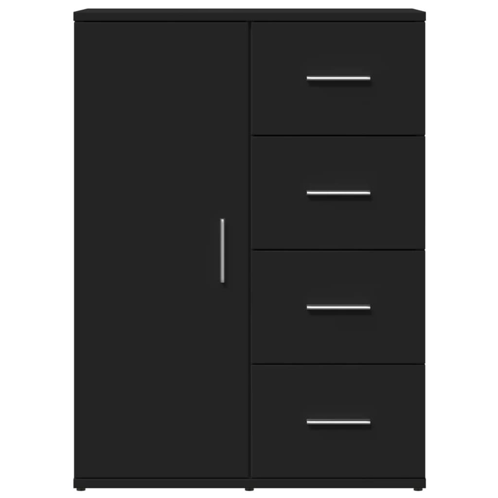 vidaXL Βοηθητικό Ντουλάπι 2τεμ. Μαύρη 59x39x80 εκ. από Επεξεργ. Ξύλο