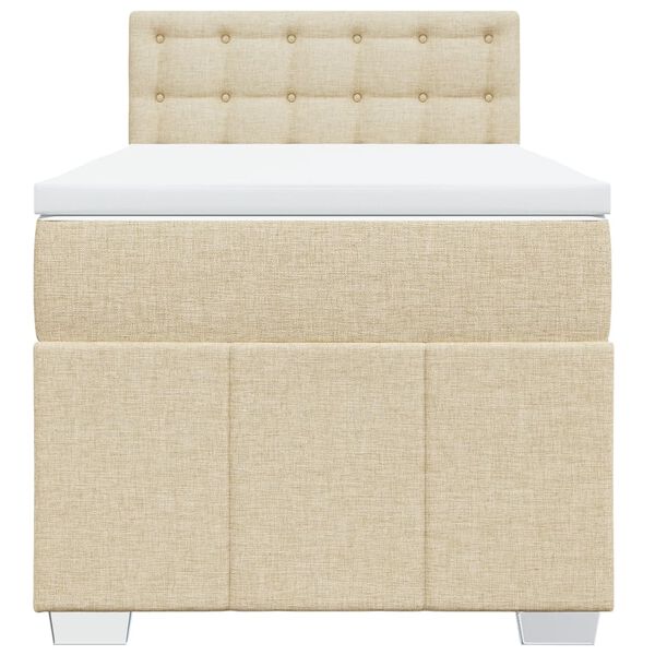 vidaXL Κρεβάτι Boxspring με Στρώμα Κρεμ 80 x 200 εκ. Υφασμάτινο
