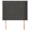 vidaXL Κεφαλάρι με Πτερύγια Σκούρο Γκρι 83x16x118/128εκ.Βελούδινο