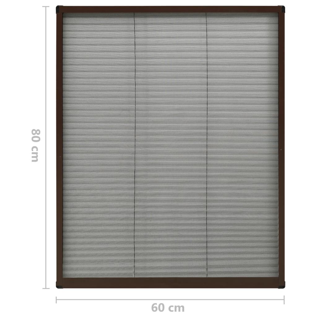 vidaXL Σήτα Παραθύρου Πλισέ Καφέ 60 x 80 εκ. από Αλουμίνιο