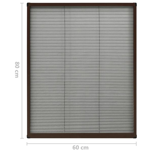 vidaXL Σήτα Παραθύρου Πλισέ Καφέ 60 x 80 εκ. από Αλουμίνιο