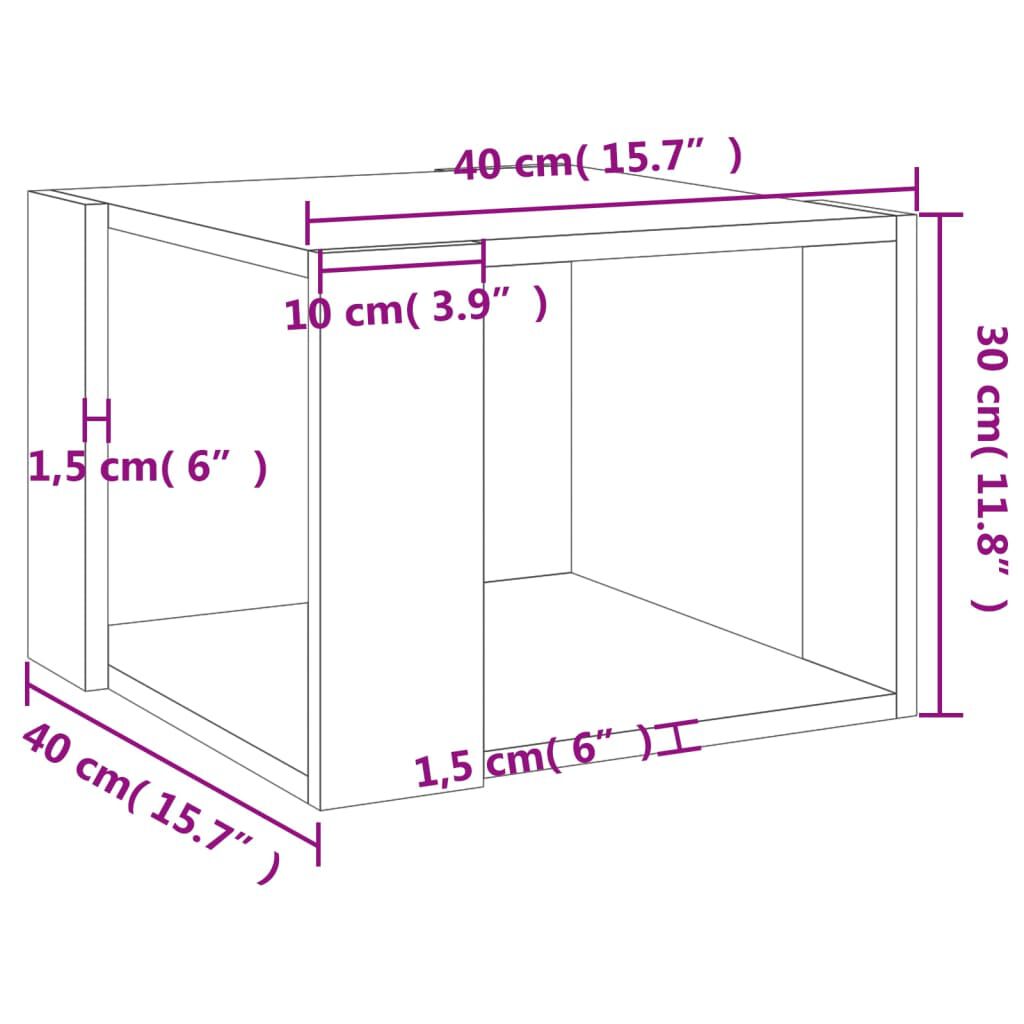vidaXL Τραπεζάκι Σαλονιού Sonoma Δρυς 40x40x30 εκ. Επεξεργασμένο Ξύλο