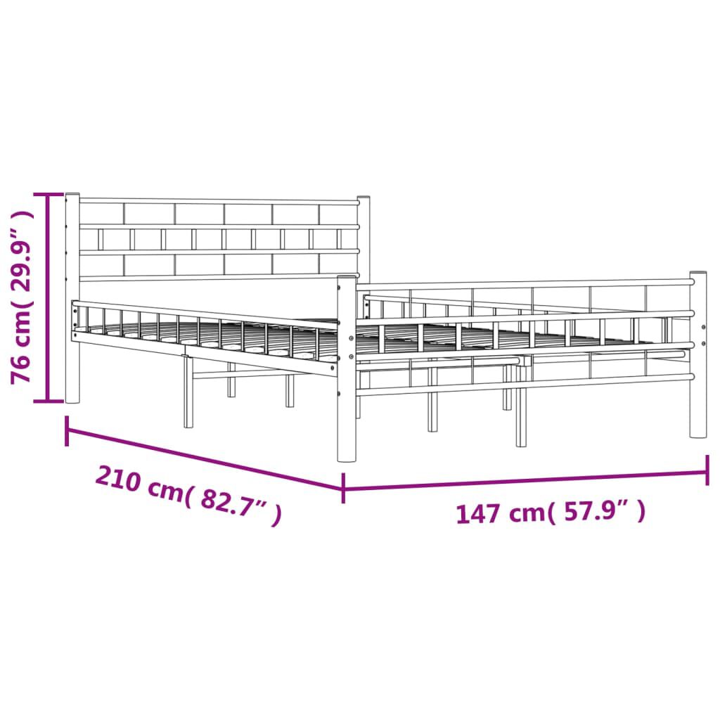 vidaXL Πλαίσιο Κρεβατιού Μαύρο 140 x 200 εκ. Ατσάλινο