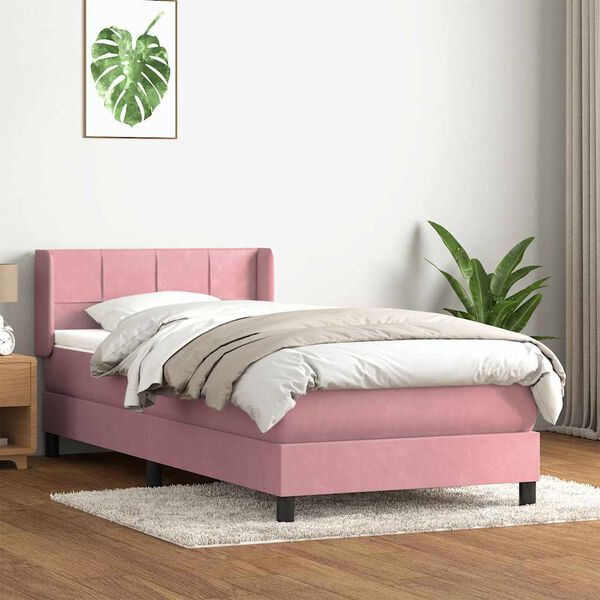 vidaXL &Kappa;&rho;&epsilon;&beta;ά&tau;&iota; Boxspring &mu;&epsilon; &Sigma;&tau;&rho;ώ&mu;&alpha; &Rho;&omicron;&zeta; 80x220 &epsilon;&kappa;. &Beta;&epsilon;&lambda;&omicron;ύ&delta;&iota;&nu;&omicron;