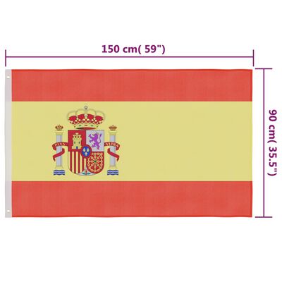 vidaXL Σημαία Ισπανίας 6 μ. με Ιστό Αλουμινίου