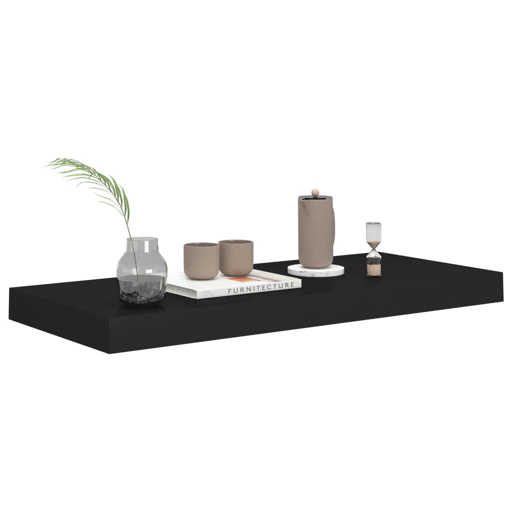 vidaXL Ράφια Τοίχου 2 τεμ. Μαύρα 60x23,5x3,8 εκ. MDF