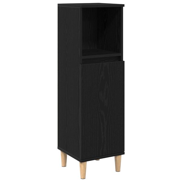 vidaXL Σετ Επίπλων Μπάνιου με αποθήκευση 3 pcs Μαύρο 30 x 30 x 180 cm