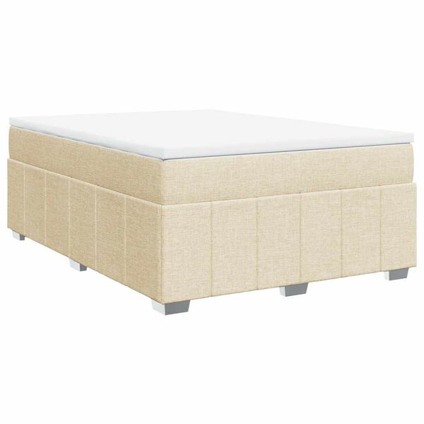 vidaXL &Kappa;&rho;&epsilon;&beta;ά&tau;&iota; Boxspring &mu;&epsilon; &Sigma;&tau;&rho;ώ&mu;&alpha; &Kappa;&rho;&epsilon;&mu; 140x190 &epsilon;&kappa;. &Upsilon;&phi;&alpha;&sigma;&mu;ά&tau;&iota;&nu;&omicron;
