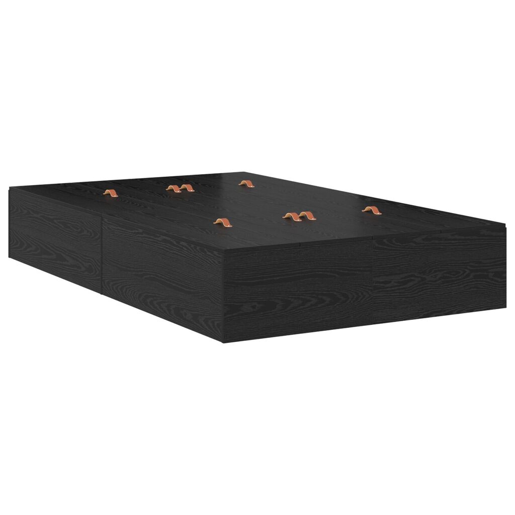 vidaXL Κρεβάτι με αποθηκευτικό χώρο Μαύρη Δρυς 120x190 εκ