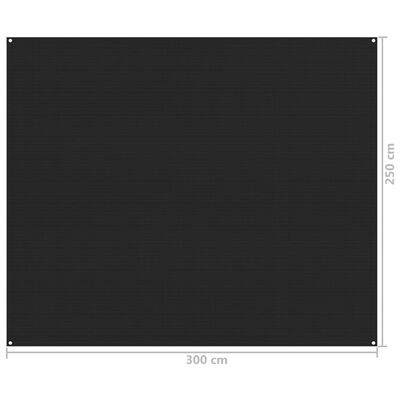 vidaXL Χαλί Σκηνής Μαύρο 250 x 300 εκ.