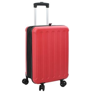 vidaXL Βαλίτσα με κλειδαριά Κόκκινο 34 x 23 x 55.5 εκ. ΑΒΣ Πλαστικό