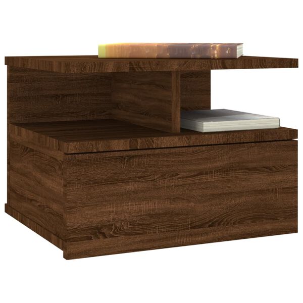 vidaXL Κομοδίνα Κρεμαστά 2 τεμ. Καφέ Δρυς 40x31x27 εκ. Επεξεργ. Ξύλο