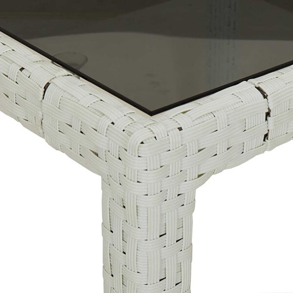 vidaXL Τραπέζι Κήπου για Φαγητό Λευκό 190 x 90 x 75 cm Πολυ ράταν