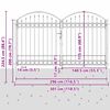 vidaXL Πύλη Φράχτη Άλλο Γκρι 300 x 175 cm Ατσάλι
