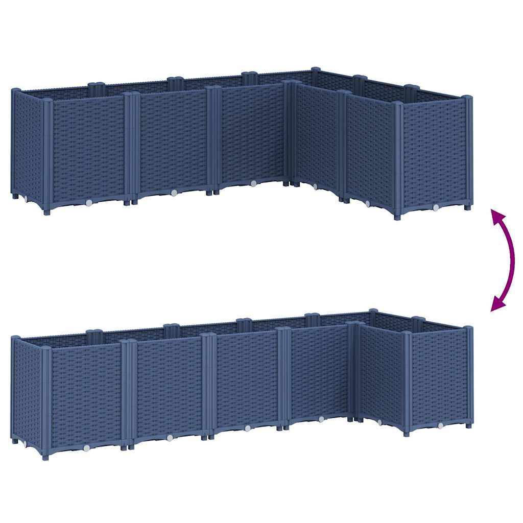 vidaXL Ζαρντινιέρα Κήπου Μπλε Γκρι 160x120x53 εκ. Πολυπροπυλένιο