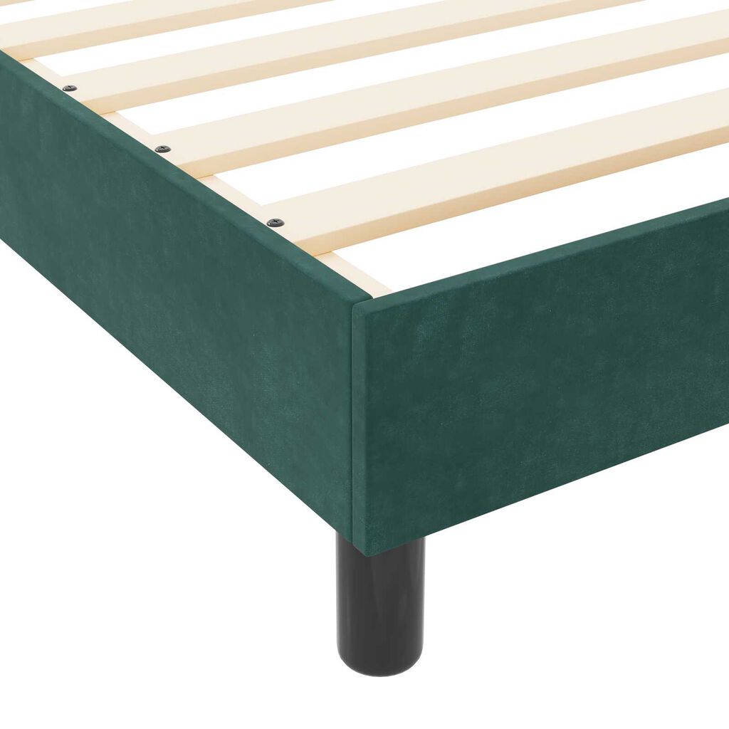 vidaXL Σκελετός Κρεβατιού Σκούρο πράσινο 90 x 190 cm Βελούδο
