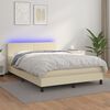 vidaXL &Kappa;&rho;&epsilon;&beta;ά&tau;&iota; Boxspring &mu;&epsilon; &Sigma;&tau;&rho;ώ&mu;&alpha; & LED &Kappa;&rho;&epsilon;&mu; 140x190 &epsilon;&kappa;. &Sigma;&upsilon;&nu;&theta;. &Delta;έ&rho;&mu;&alpha;