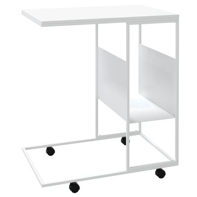 vidaXL Βοηθητικό Τραπέζι με Ρόδες Λευκό 55x36x63,5 εκ. Επεξεργ. Ξύλο