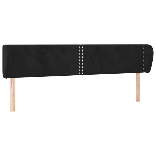 vidaXL Κεφαλάρι με Πτερύγια Μαύρο 203x23x78/88 εκ. Βελούδινο