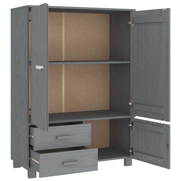 vidaXL Ντουλάπα HAMAR Σκ. Γκρι 99 x 45 x 137 εκ. Μασίφ Ξύλο Πεύκου