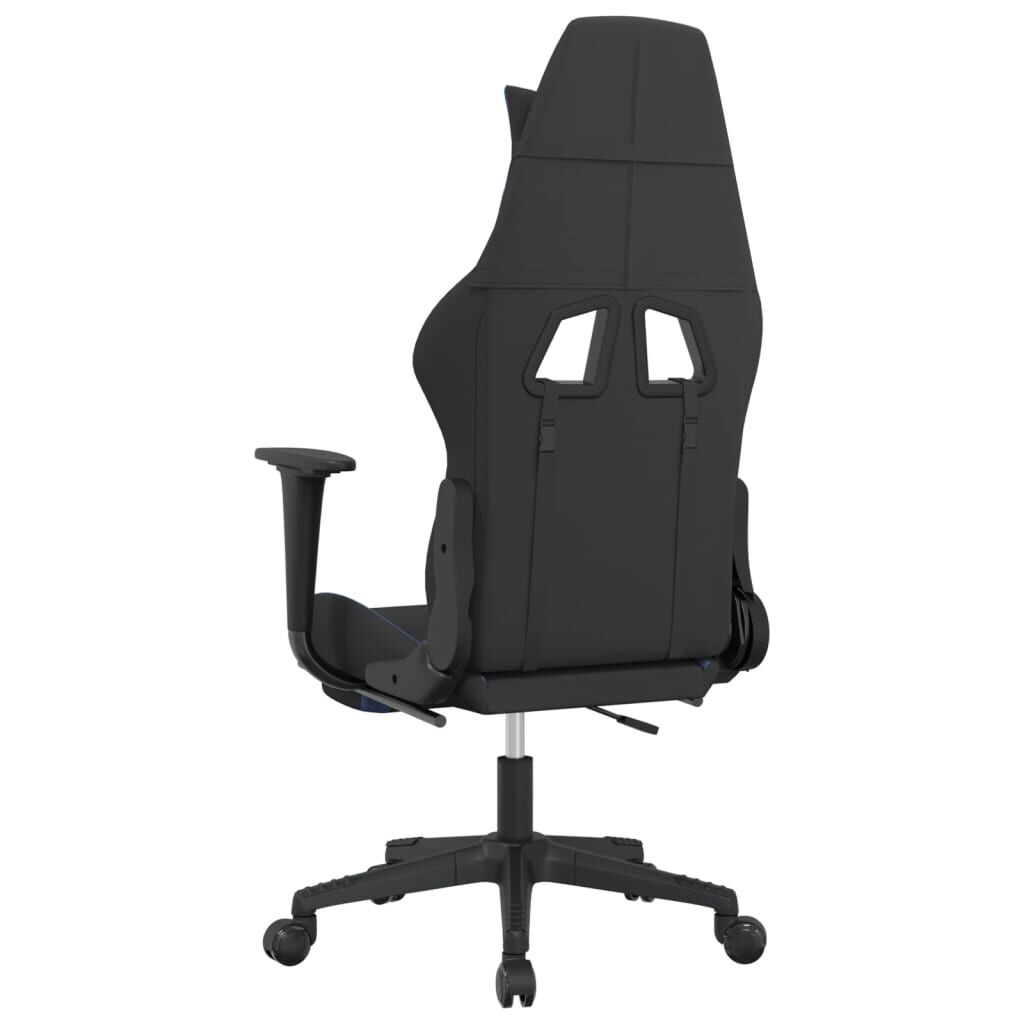 vidaXL Καρέκλα Μασάζ Gaming Μαύρη/Μπλε Ύφασμα με Υποπόδιο