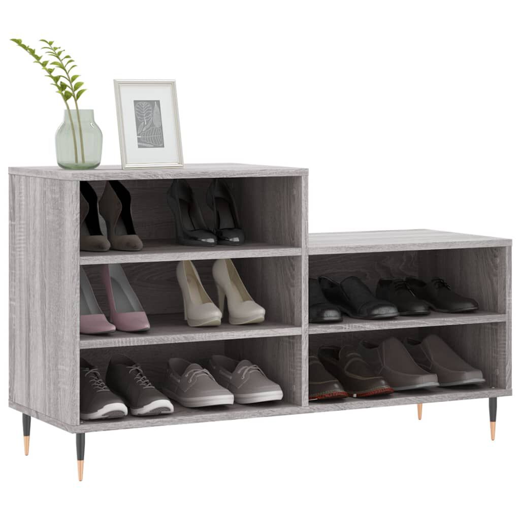 vidaXL Παπουτσοθήκη Γκρι Sonoma 102x36x60 εκ. από Επεξεργασμένο Ξύλο