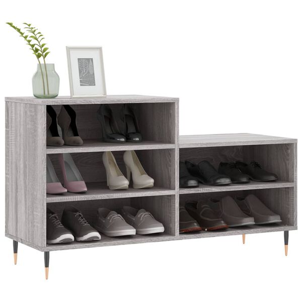 vidaXL Παπουτσοθήκη Γκρι Sonoma 102x36x60 εκ. από Επεξεργασμένο Ξύλο