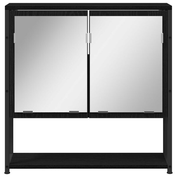 vidaXL Σετ Επίπλων Μπάνιου με ράφι 4 pcs Μαύρη δρυς 33 x 33 x 185.5 εκ