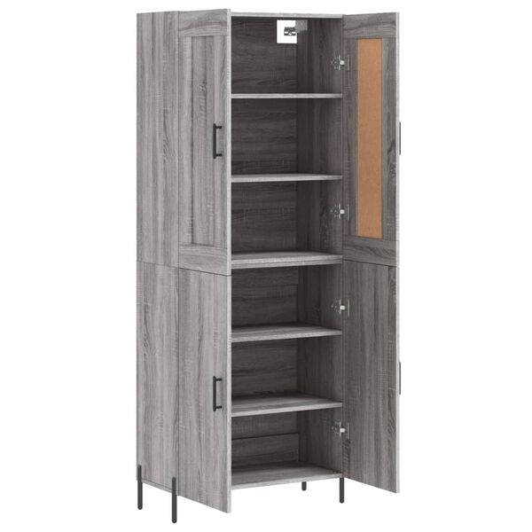 vidaXL Ντουλάπι Γκρι Sonoma 69,5 x 34 x 180 εκ. Επεξεργασμένο Ξύλο