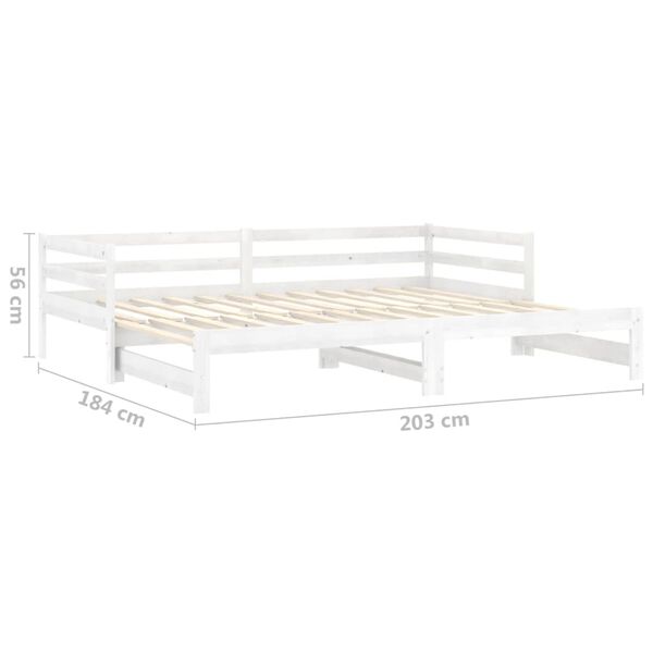 vidaXL Καναπές Κρεβάτι Συρόμενος Λευκός 2x(90x200) εκ. Ξύλο Πεύκου