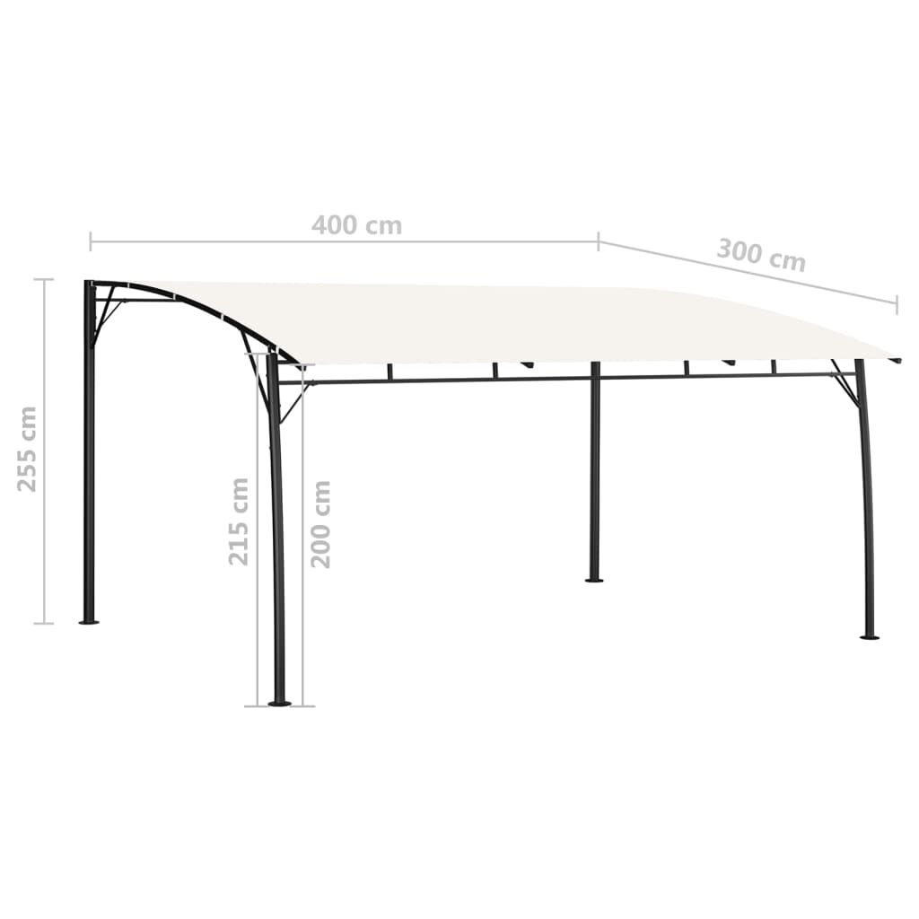 vidaXL Τεντοπέργκολα Κήπου Κρεμ 4 x 3 x 2,55 μ.