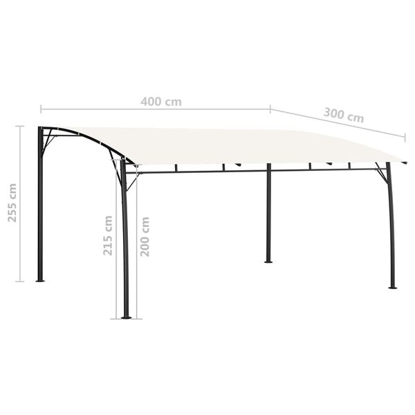 vidaXL Τεντοπέργκολα Κήπου Κρεμ 4 x 3 x 2,55 μ.
