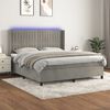 vidaXL &Kappa;&rho;&epsilon;&beta;ά&tau;&iota; Boxspring &mu;&epsilon; &Sigma;&tau;&rho;ώ&mu;&alpha; & LED &Alpha;&nu;.&Gamma;&kappa;&rho;&iota; 180x200 &epsilon;&kappa;. &Beta;&epsilon;&lambda;&omicron;ύ&delta;&iota;&nu;&omicron;