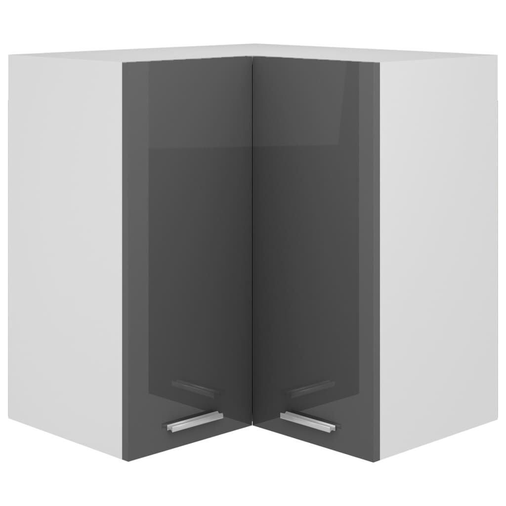 vidaXL Ντουλάπι Γωνία Κρεμαστό Lyon Γυαλ. Γκρι 57x57x60εκ. από