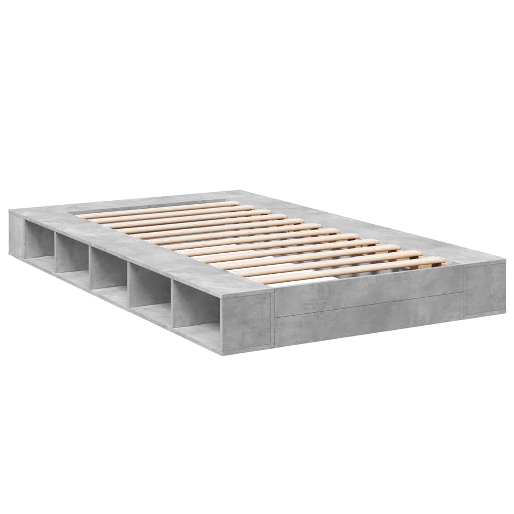 vidaXL Πλαίσιο Κρεβατιού Γκρι Σκυροδέματος 120x200 εκ. Επεξεργ. Ξύλο