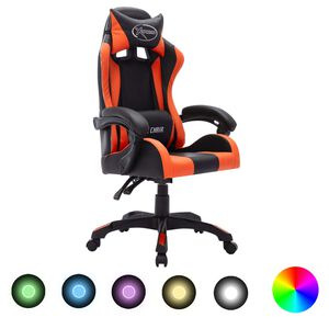 vidaXL &Kappa;&alpha;&rho;έ&kappa;&lambda;&alpha; Racing &mu;&epsilon; &Phi;&omega;&tau;&iota;&sigma;&mu;ό RGB LED &Pi;&omicron;&rho;&tau;&omicron;&kappa;&alpha;&lambda;ί/&Mu;&alpha;ύ&rho;&omicron; &Delta;&epsilon;&rho;&mu;&alpha;&tau;ί&nu;&eta;