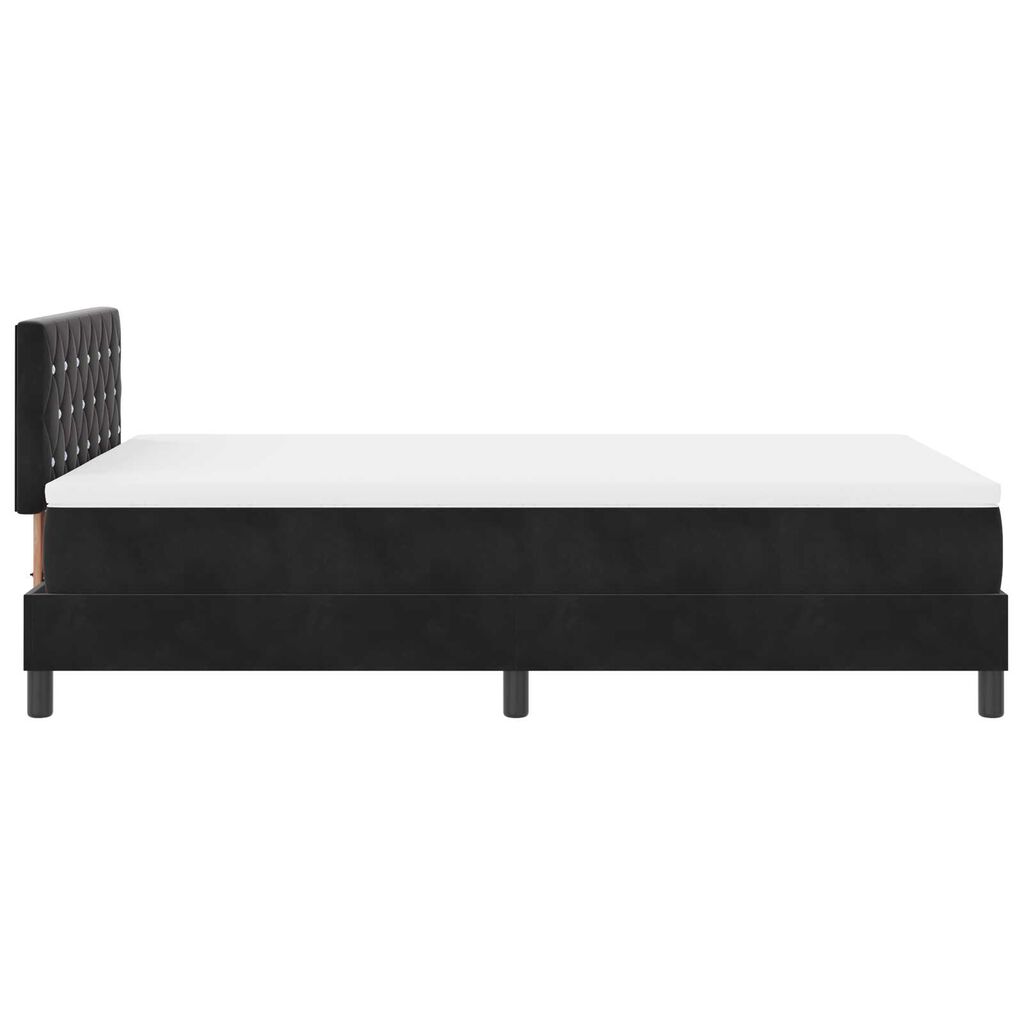 vidaXL Κρεβάτι με ελατήρια με στρώμα Μαύρο 120 x 200 cm Βελούδο